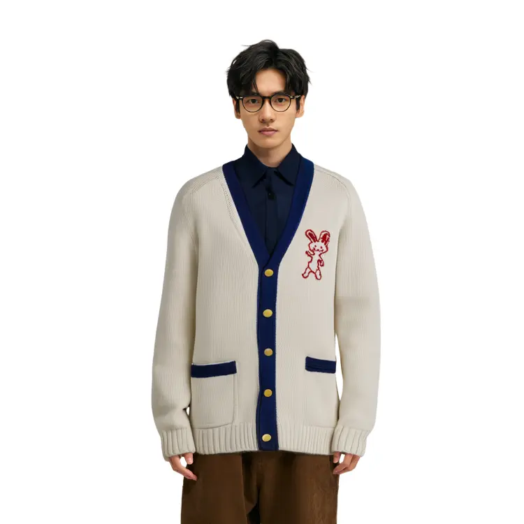 Свитер мужской Gucci Китайский Новый год, цвет слоновая кость — фото 3