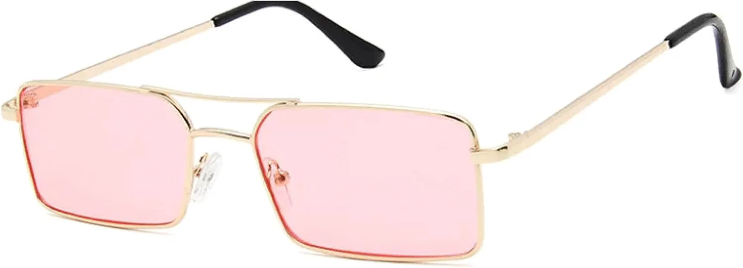 

Солнцезащитные очки с защитой UV400 | Металлическая двойная оправа | Для женщин и мужчин | Для занятий спортом на открытом воздухе и вождения DSVIGF, Gold Pink