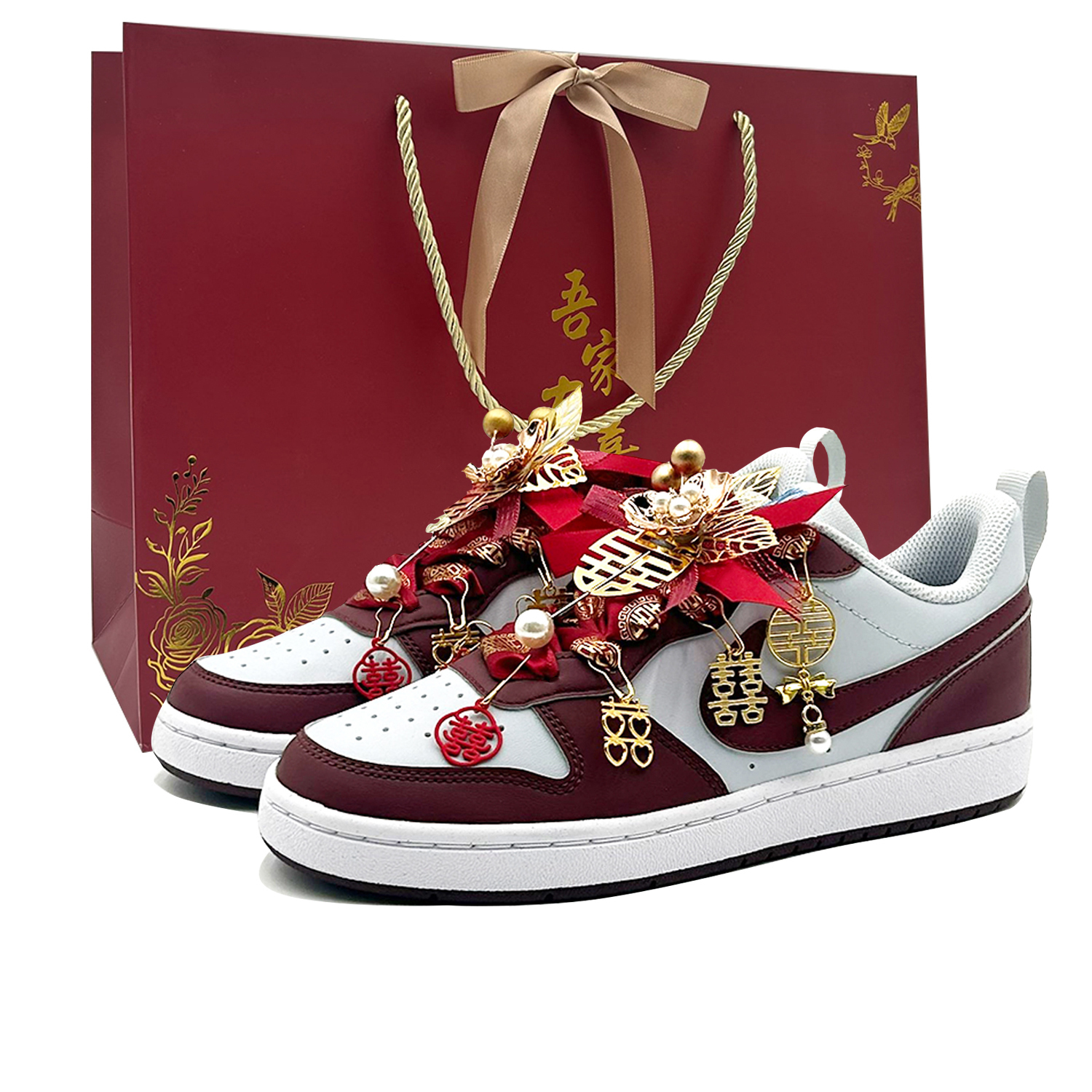 

Свадебный подарок от Court Borough: низкие кеды для скейтбординга из искусственной кожи с амортизацией, износостойким покрытием и противоскользящим покрытием Nike, красный