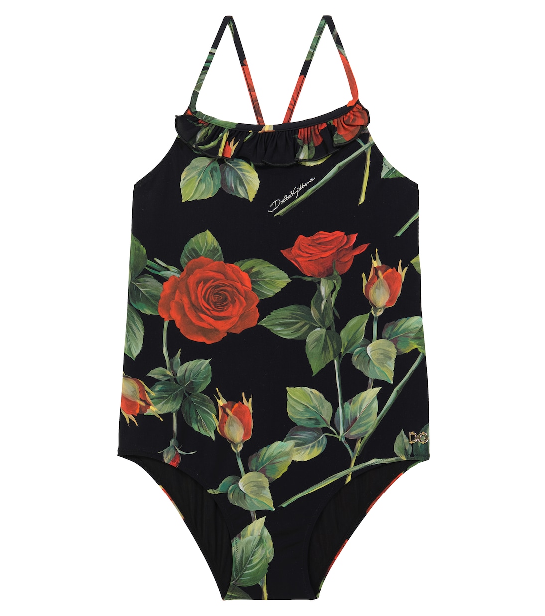 

Цветочный купальник Dolce&Gabbana Kids, Rose Fdo Nero