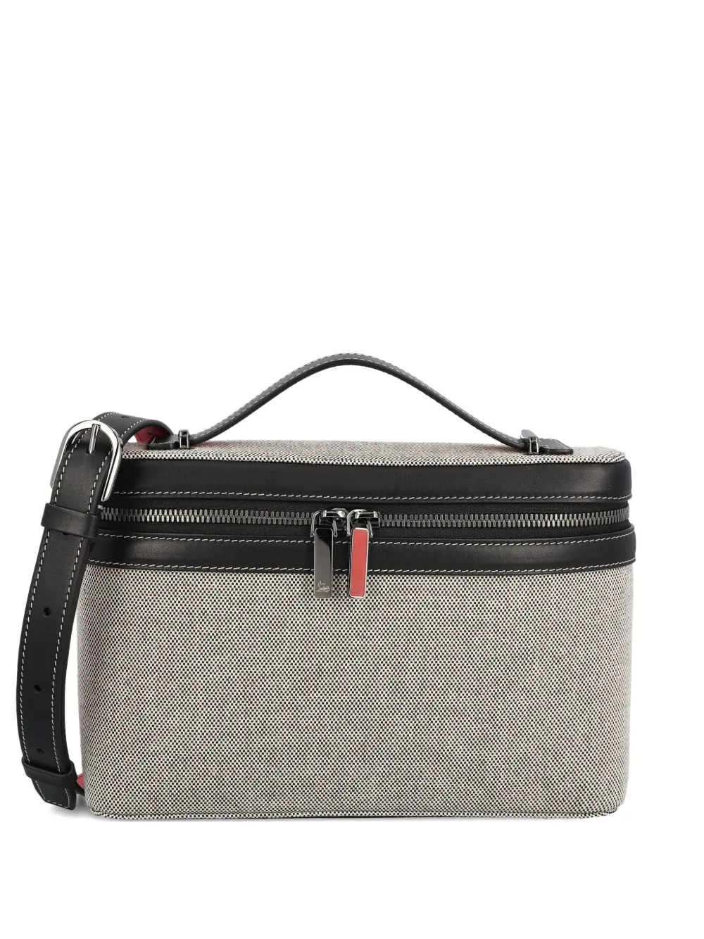 

Клатч Djanis из холста с кожаной отделкой Christian Louboutin, серый