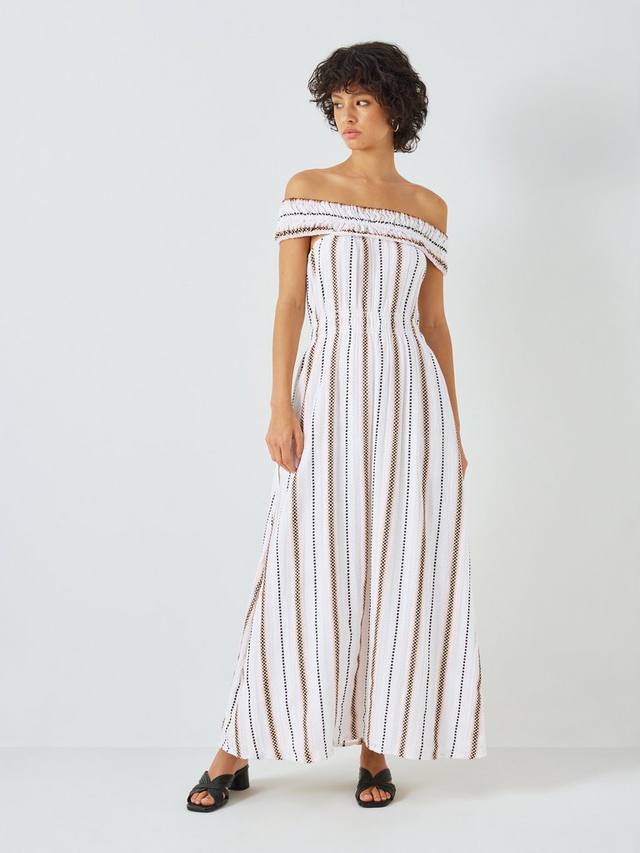 

Макси-платье в полоску bella с открытыми плечами SUMMERY Copenhagen, цвет Whisper White/Multi