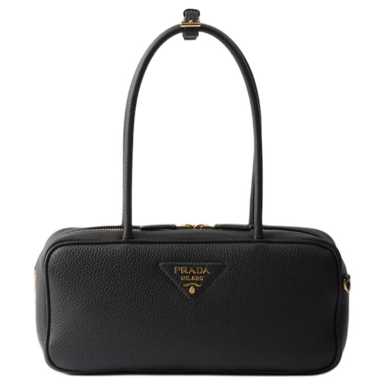 

PRADA Средняя женская сумка через плечо из телячьей кожи черного цвета