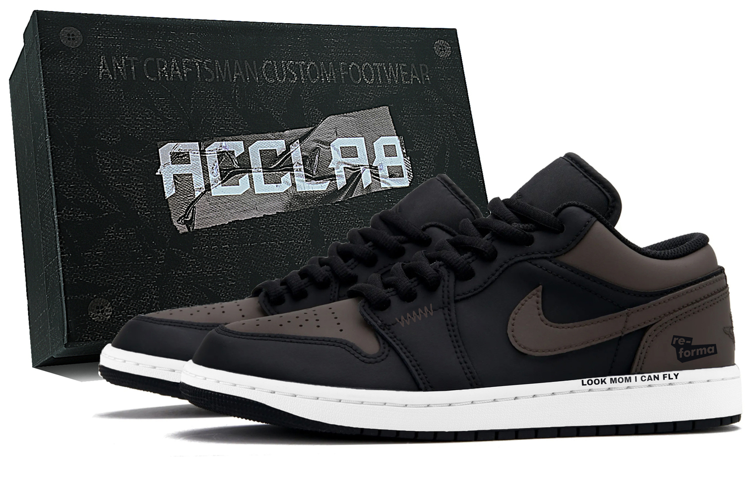 

Jordan Кроссовки Air 1 Lightweight Height Increasing Low top Vintage Basketball Shoes Men's Black Brown