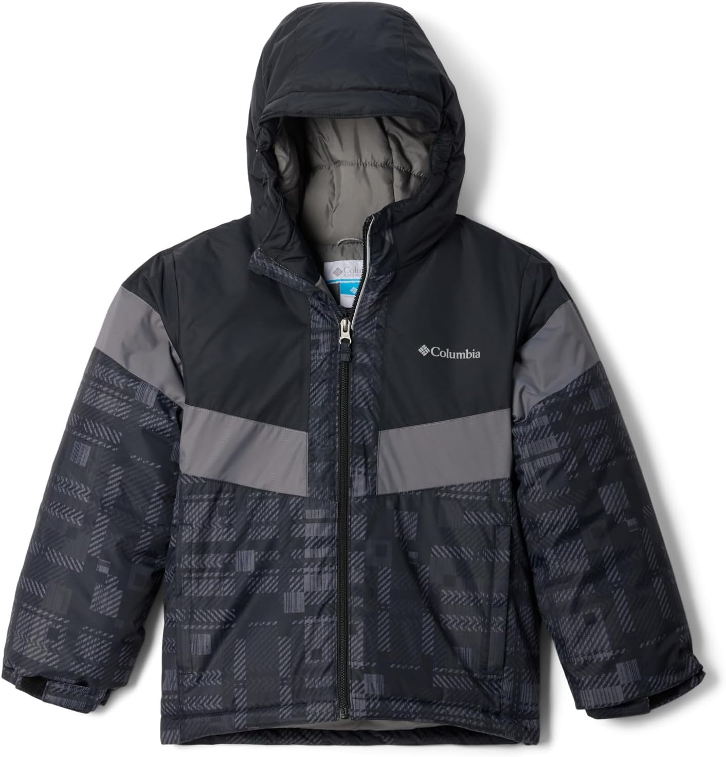

Куртка Columbia boys Lightning Lift III Printed, Black Warp Plaid/City Grey