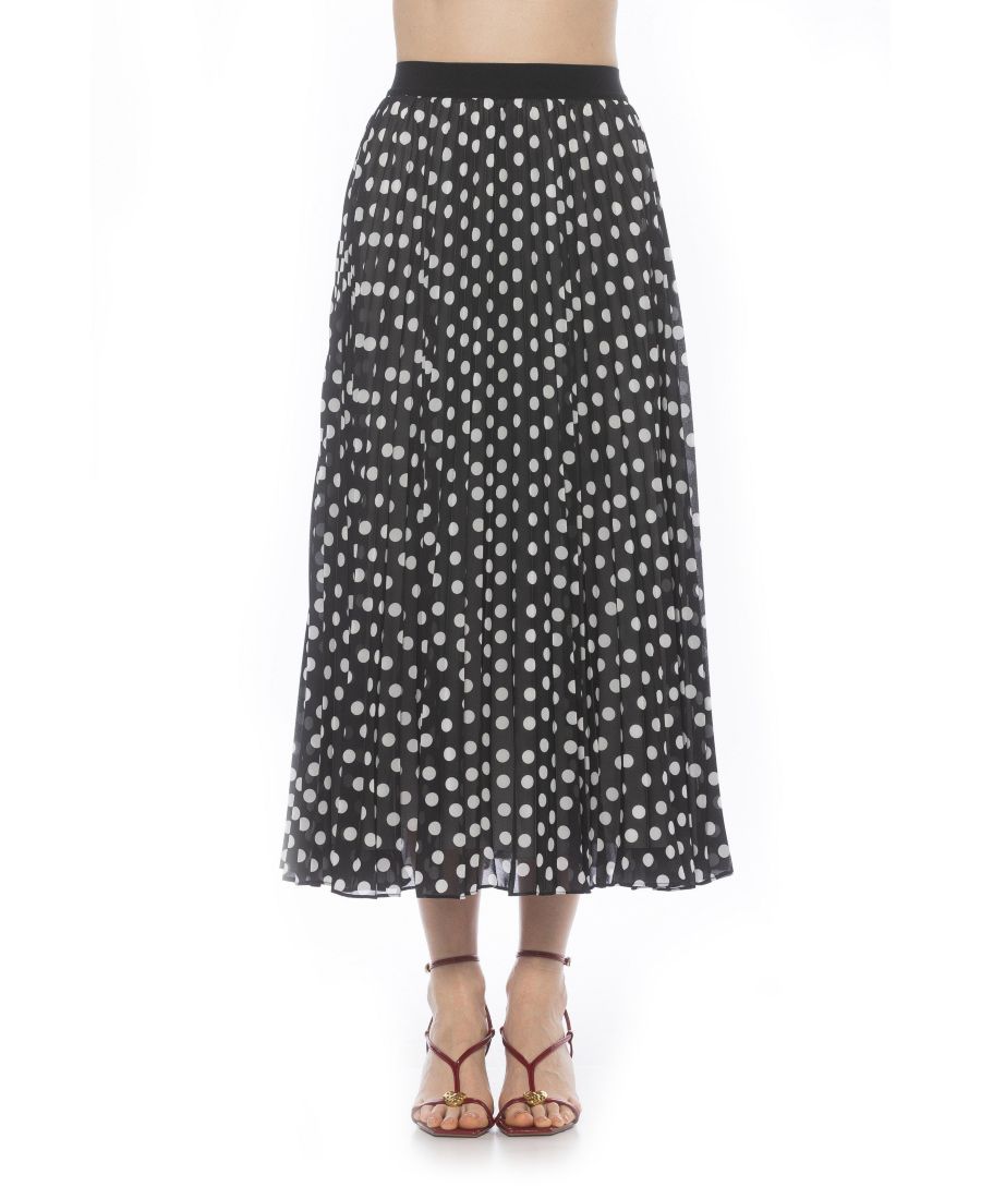 

Женская плиссированная юбка миди Kesia Alexia Admor, Black white polka dots