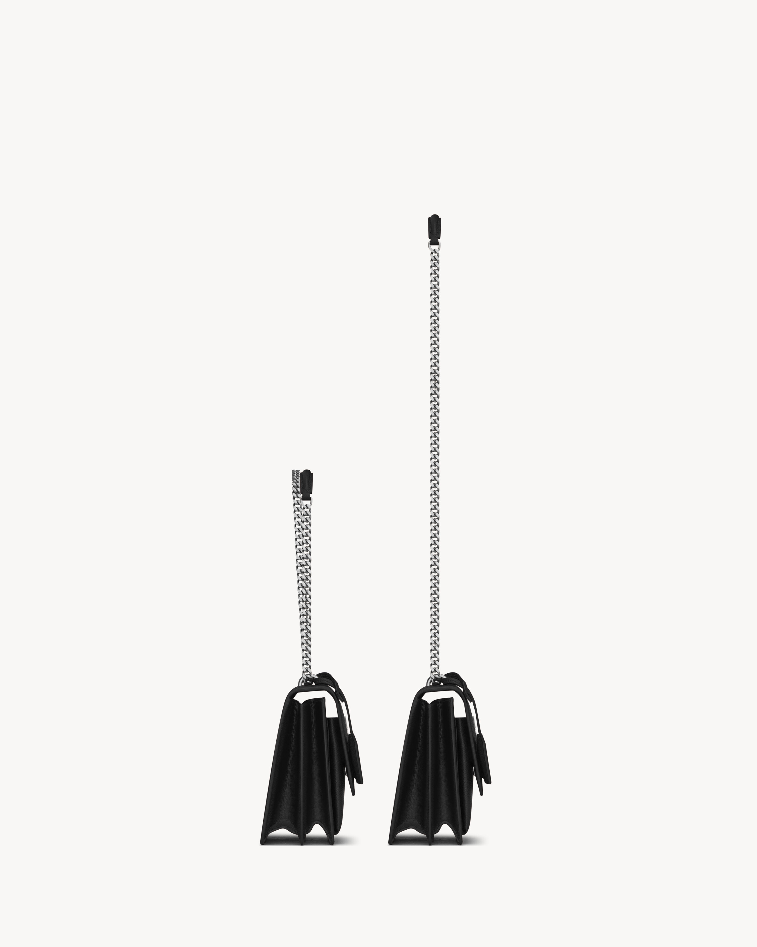 Сумка с клапаном, кожаной подкладкой, логотипом Cassandre Saint Laurent, черный — фото 3