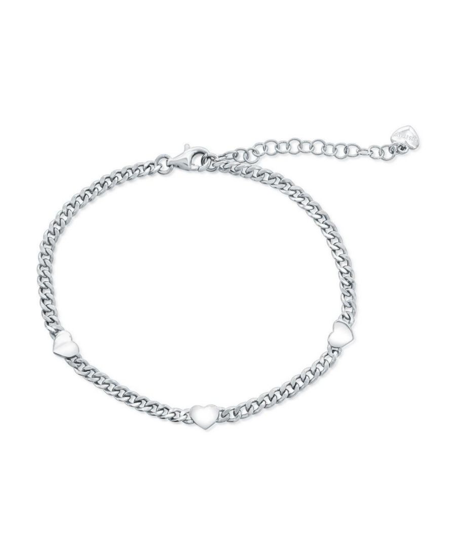 

Браслет в кубинском стиле с сердечком из стерлингового серебра Simona, Silver