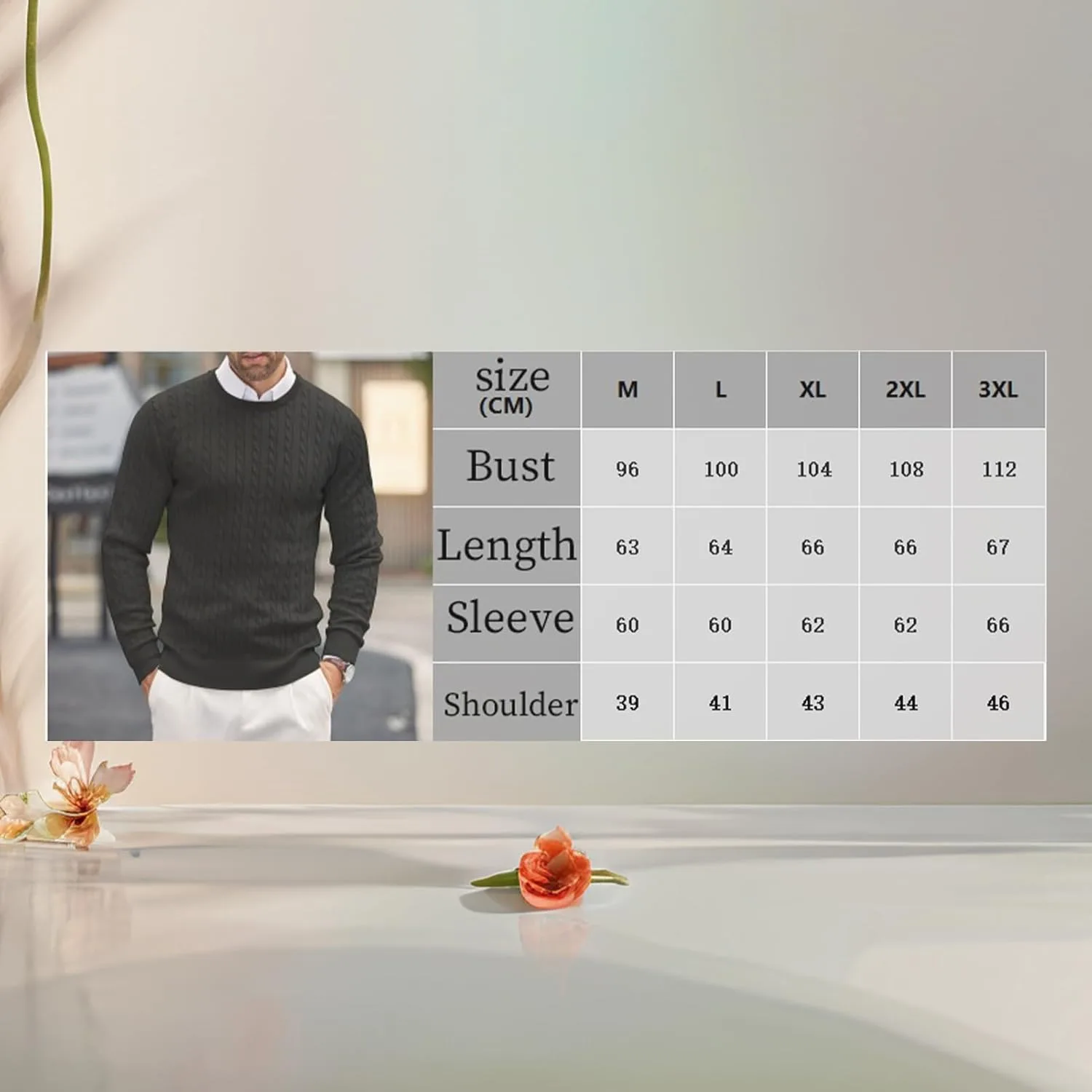 Мужской свитер Slim Fit Crewneck для работы и повседневной носки — фото 4