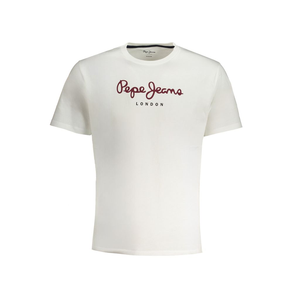 

Белая хлопковая футболка Pepe Jeans