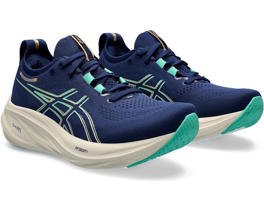 

Кроссовки ASICS GEL-Nimbus 26, цвет Blue Expanse/Aurora Green