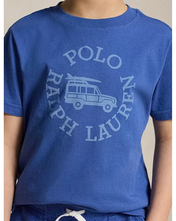 Хлопковая футболка с логотипом - для маленьких детей Ralph Lauren, Blue — фото 3