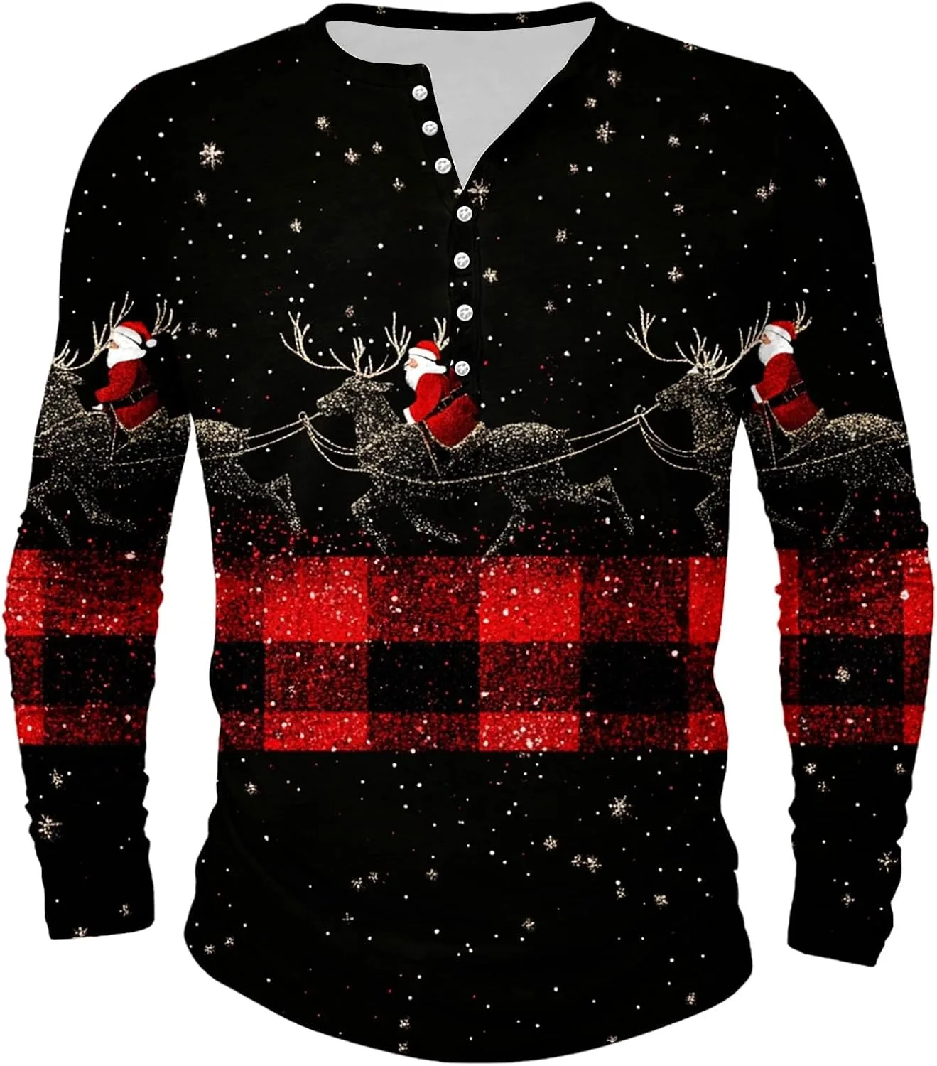 

Мужская рождественская футболка с принтом, лонгслив