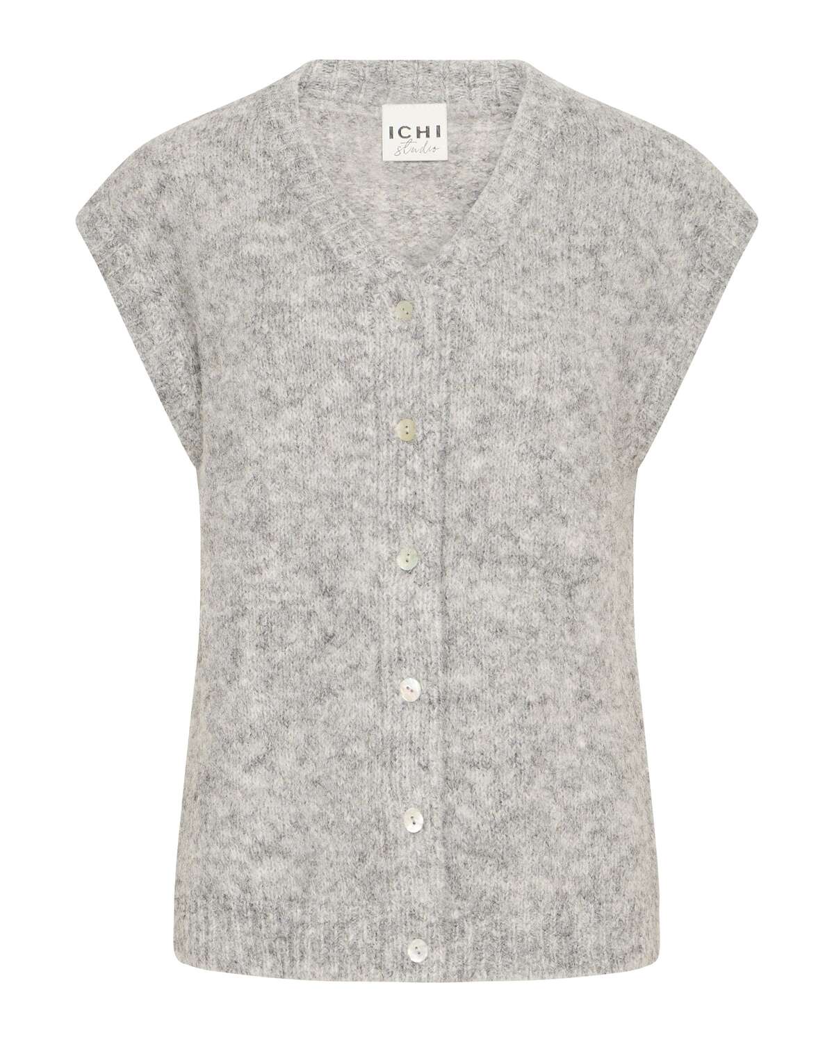 

ICHI Вязаный жилет 'IHBelablue' в светло-сером цвете