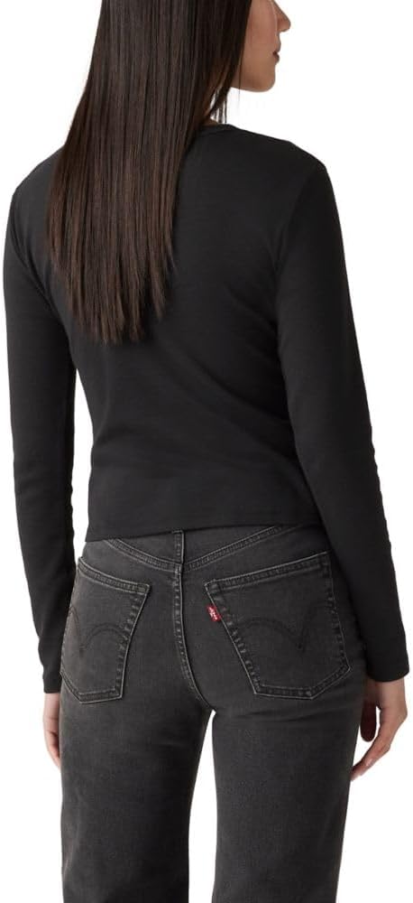 Женская футболка Levi's Rickie с длинным рукавом и графическим принтом, Shine Box Tab Caviar — фото 2