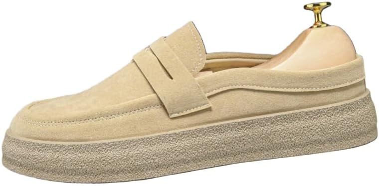 

Мужские повседневные слипоны с толстой подошвой - легкие, с круглым носком, повседневные, для бега и активного отдыха на улице Fusecottc, хаки