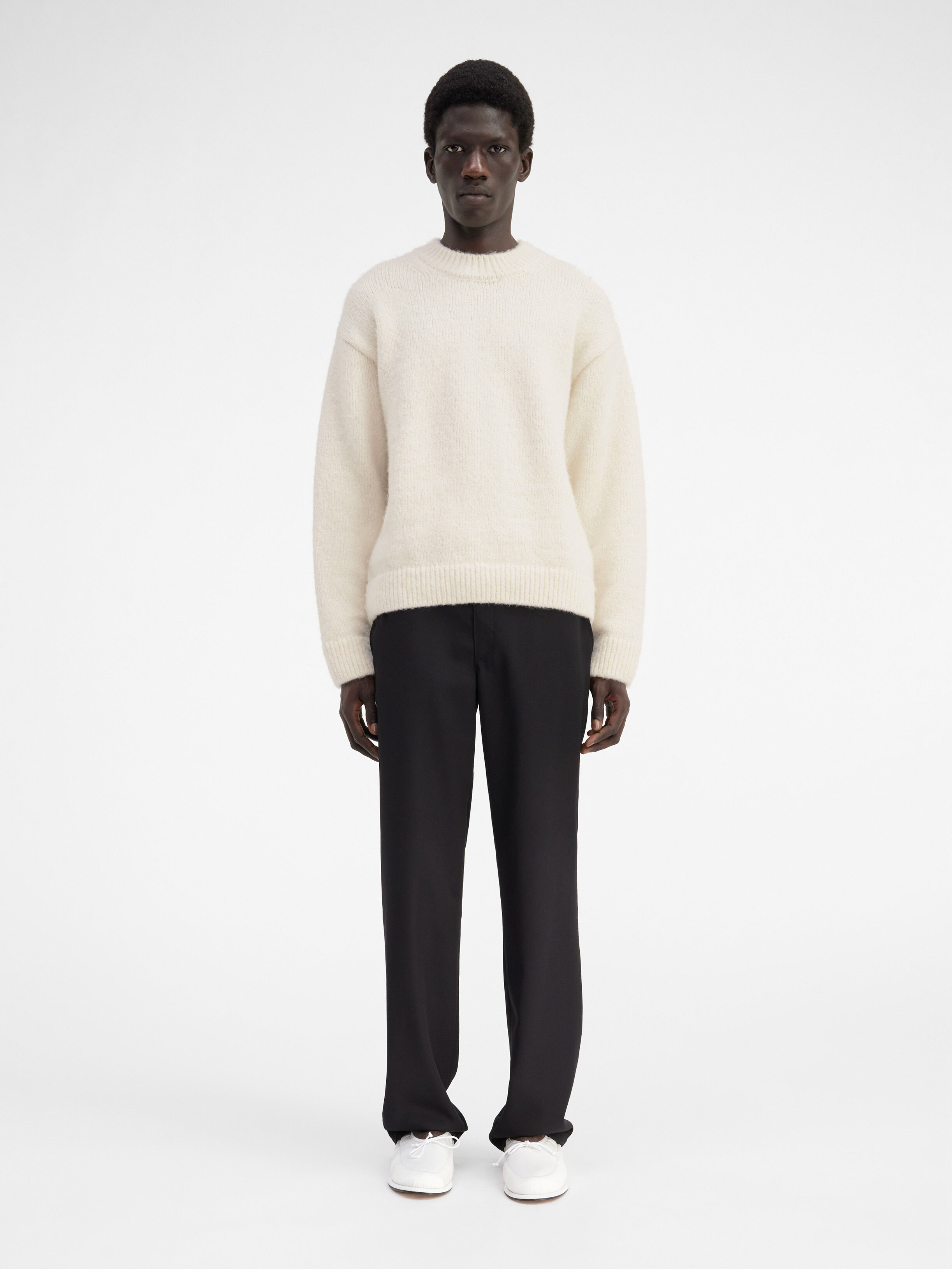 

Жаккардовый свитер с логотипом JACQUEMUS The Pavane knit, белый
