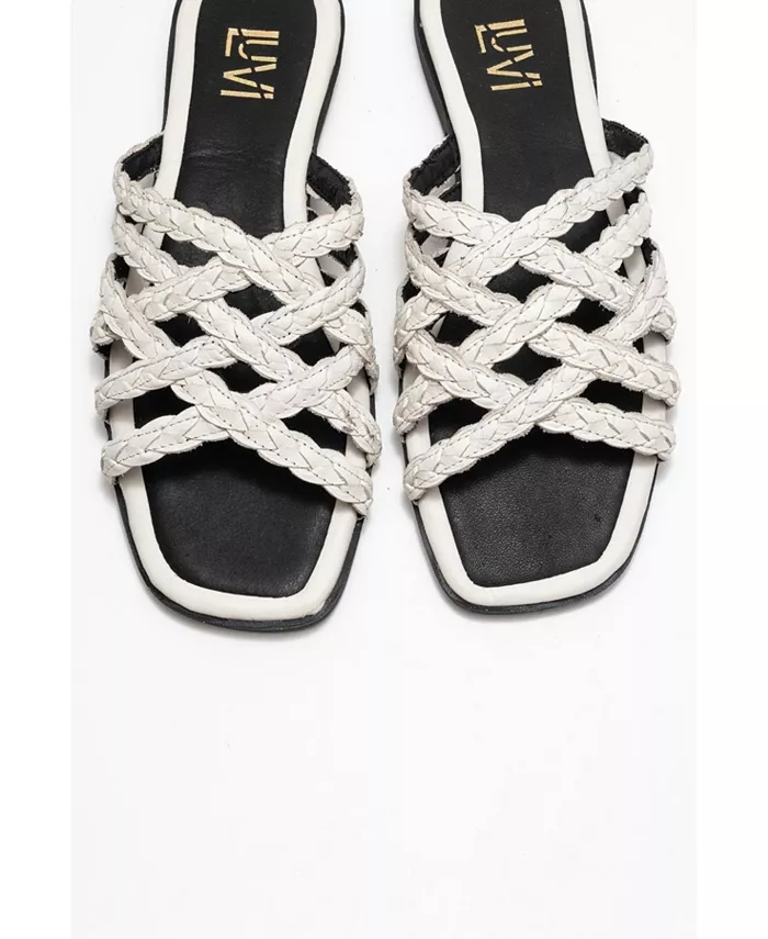 Кожаные сланцы Alisha Slide (Женские) Forever & Always Shoes, загар/бежевый — фото 4