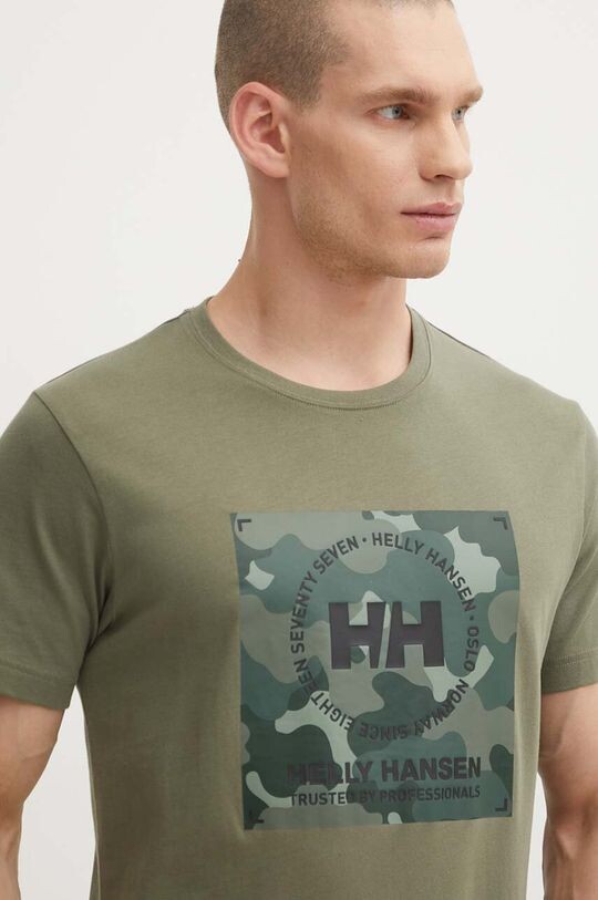 

Хлопковая футболка Helly Hansen, зеленый