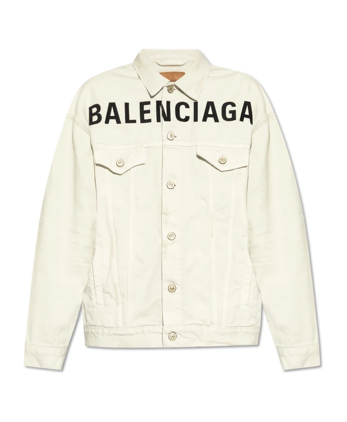 

Джинсовая куртка с логотипом Balenciaga, белый