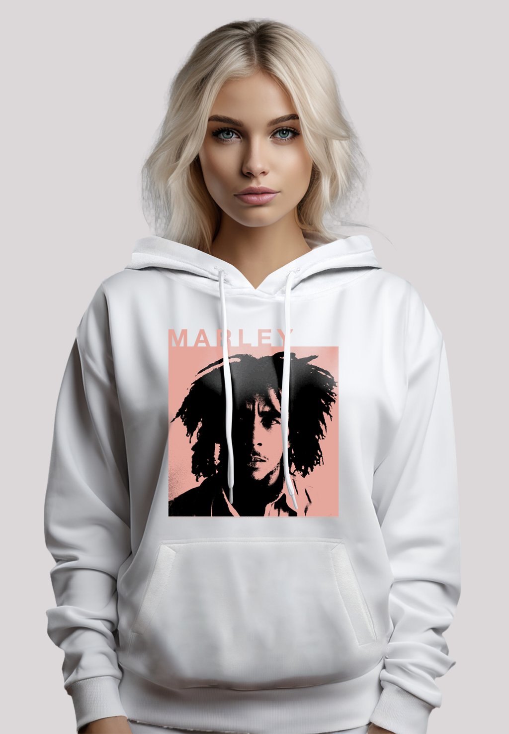 

Толстовка BOB MARLEY REGGAE MUSIC BY ROCK OFF - Hoodie F4NT4STIC, белый