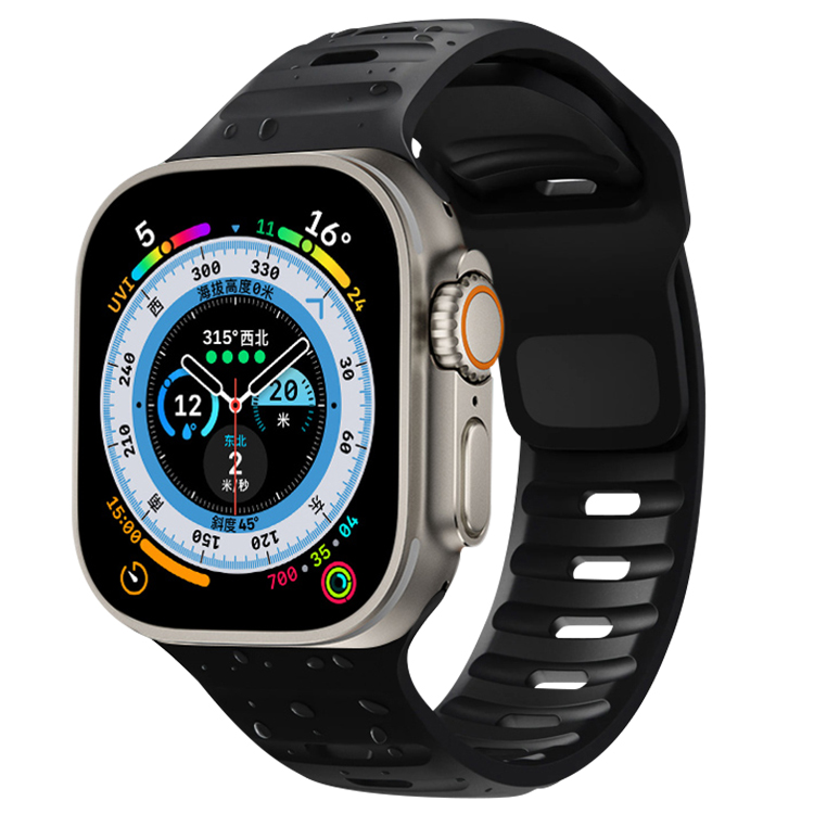 

Vobafe Часы Strap Apple Compatibility Silicone Material, Square buckle silicone-obsidian black