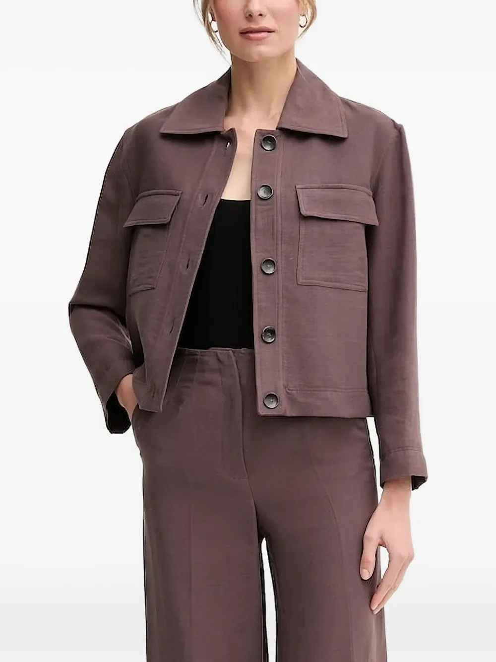 

Куртка с застежкой на пуговицы и карманом-клапаном Pedro Del Hierro, коричневый