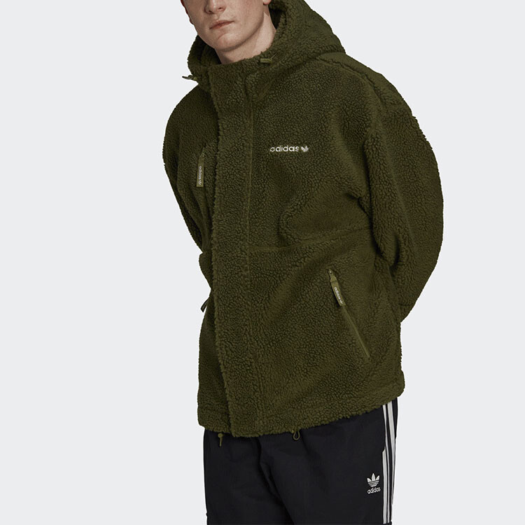 Куртка-трилистник мужская оливковая Adidas Originals, оливково-зеленый — фото 2