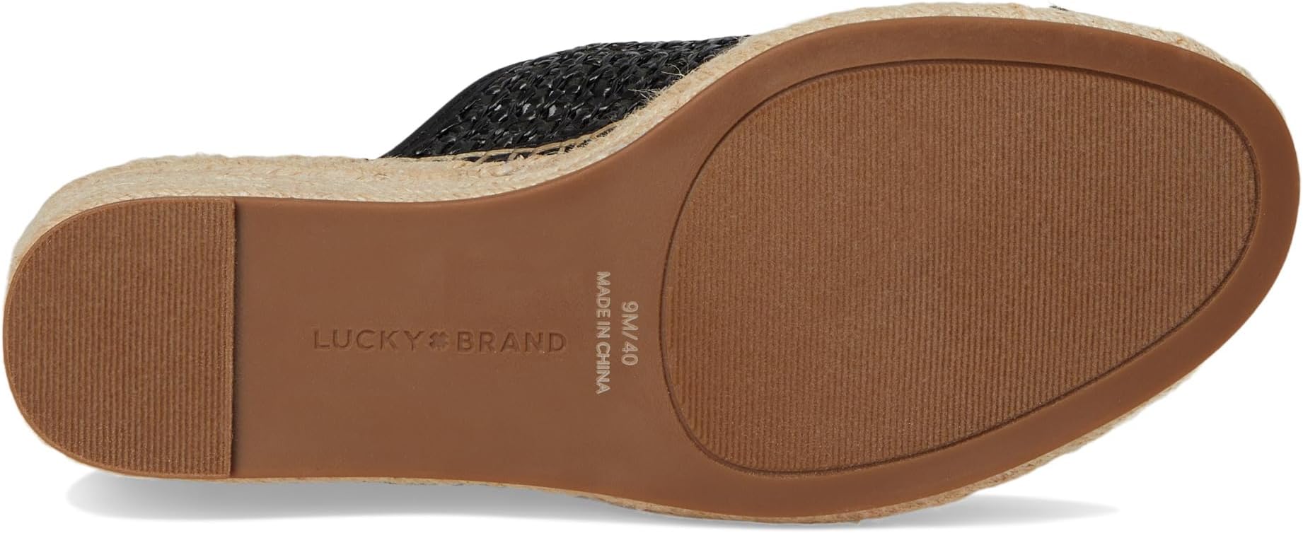 Сандалии Lucky Brand Cabriah Woven Espadrille Wedge Sandal, цвет Black/Black — фото 3
