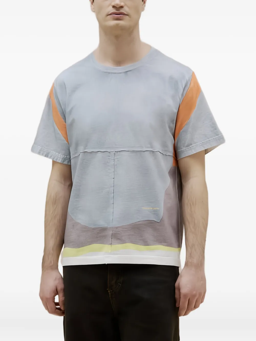 

Футболка с наложенными деталями Eckhaus Latta, серый