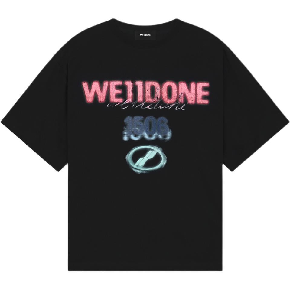 

We11Done Футболки унисекс, черные, с круглым вырезом, прямого кроя, Черный, We11Done Футболки унисекс, черные, с круглым вырезом, прямого кроя