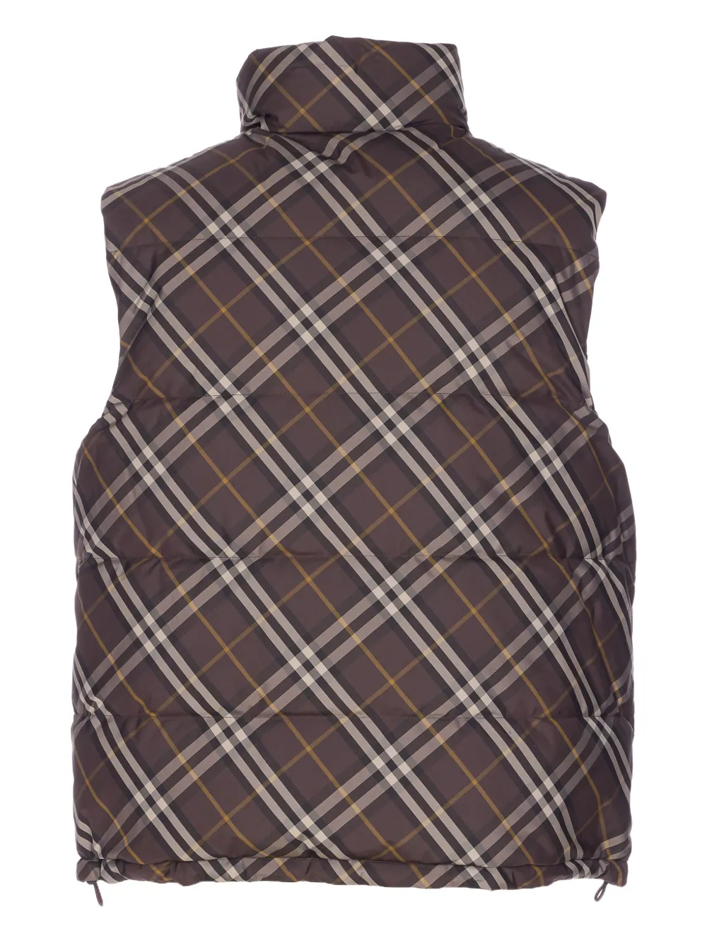 

Стеганый двусторонний жилет в клетку Burberry, коричневый