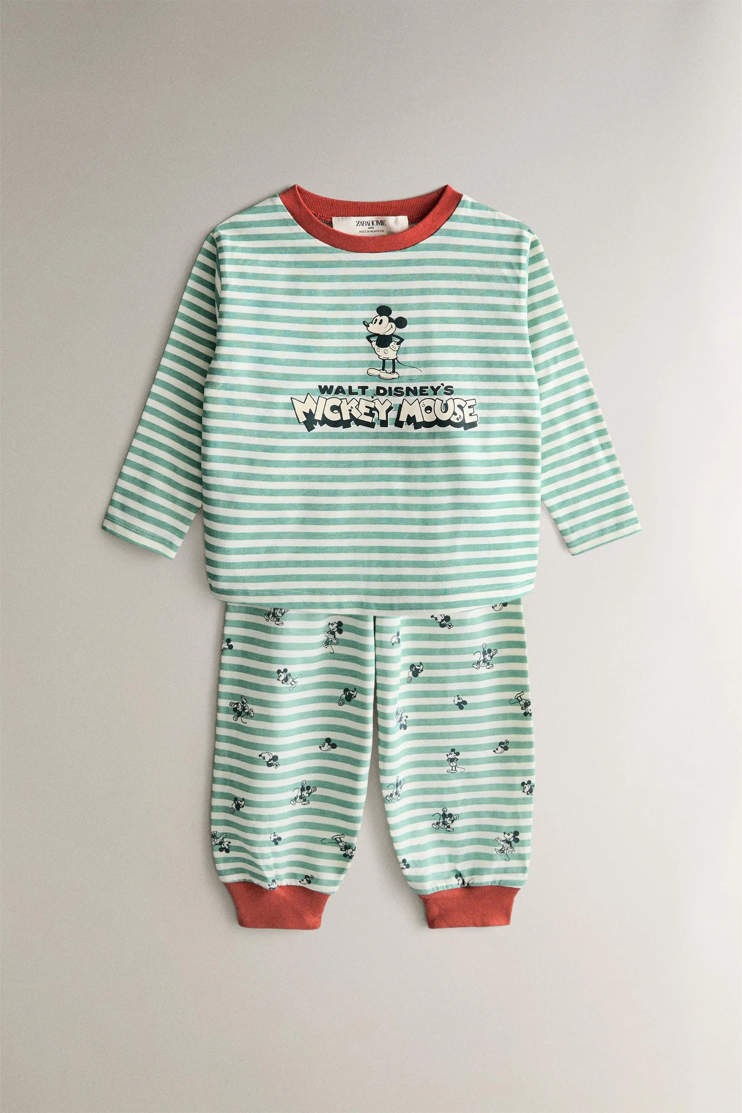 Детский пижамный комплект с микки маусом ©disney Zara, зеленый