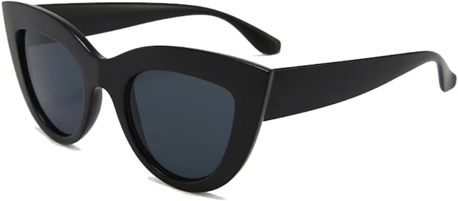 

Ретро-солнцезащитные очки «кошачий глаз» для женщин, защита от УФ-излучения UV400, металлическая петля, модные линзы с градиентным зеркальным покрытием UUPTTPL, Matte Black Black