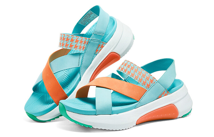 Пляжные сандалии Block Beach женские, синие/оранжевые Skechers — фото 4