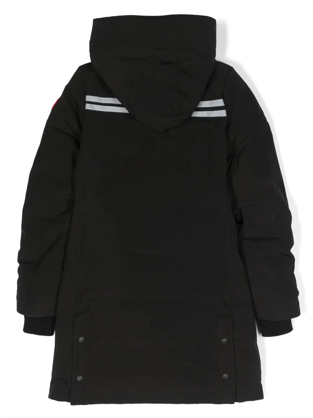 Пуховик с капюшоном и нашивкой-логотипом Canada Goose Kids, черный — фото 2