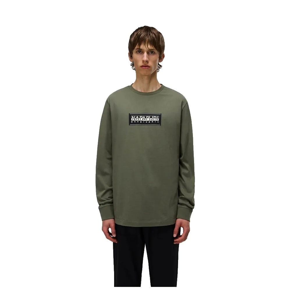 

Футболка с длинным рукавом Napapijri Box Logo, зеленый