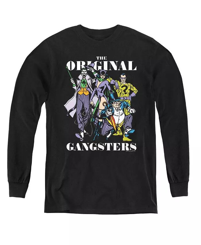 

Оригинальные толстовка с длинным рукавом Gangsters для мальчиков и подростков DC Comics, черный