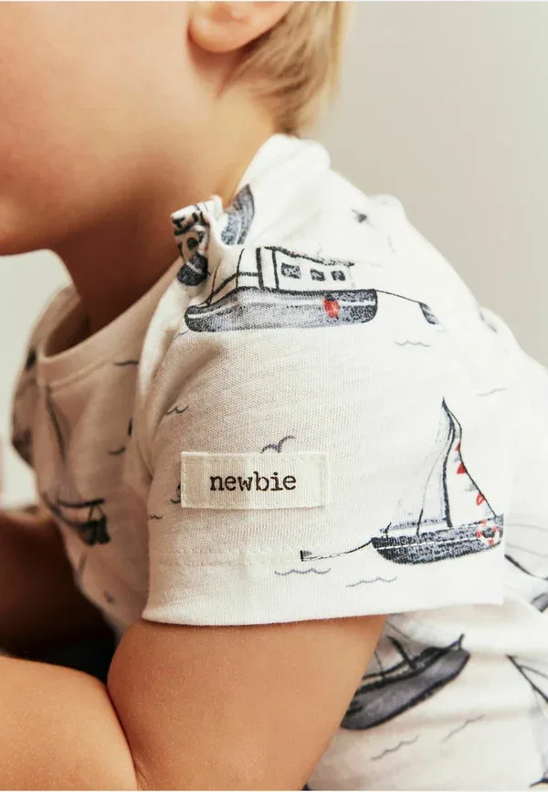 Боди с коротким рукавом Newbie с парусником, цвет нежно-белый — фото 3