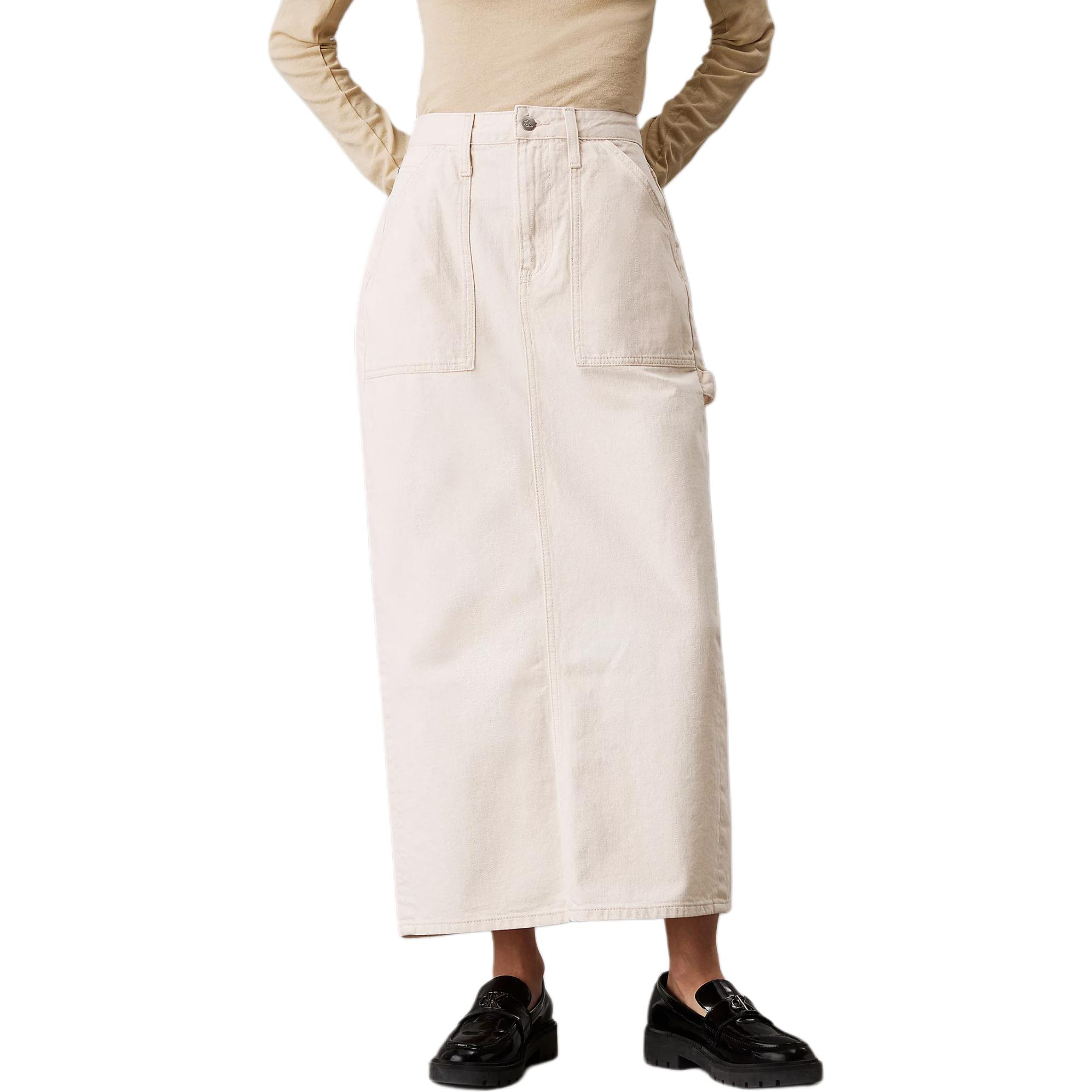 

Джинсовая длинная юбка Europe Version женская натурального цвета Calvin Klein, Natural Natural