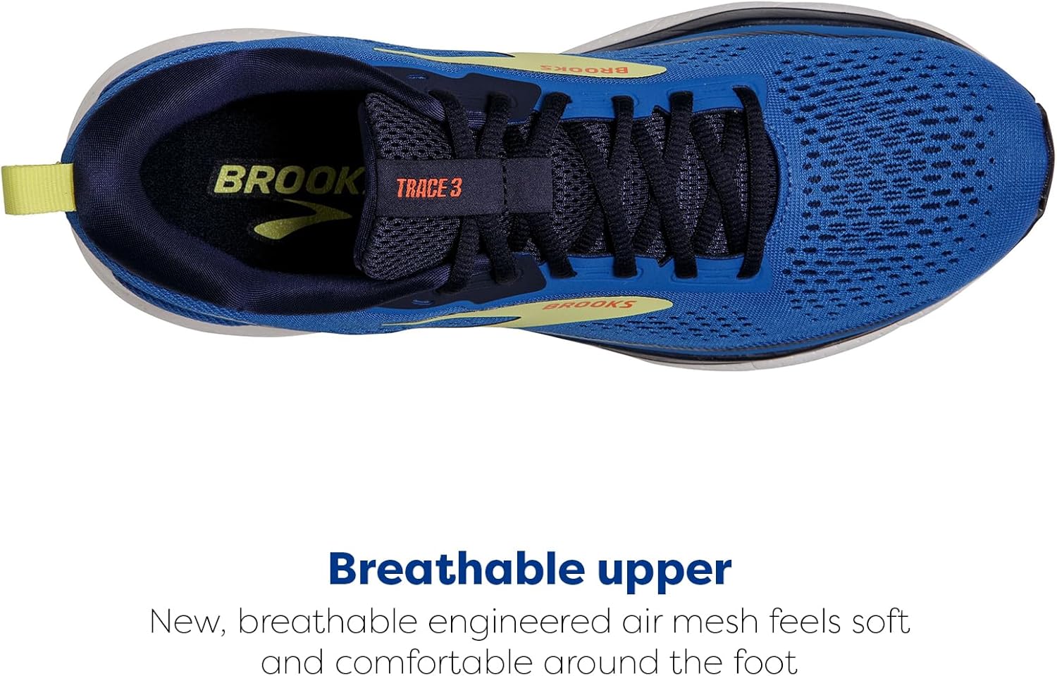 Мужские нейтральные беговые кроссовки Brooks Trace 3, синий/желтый — фото 4