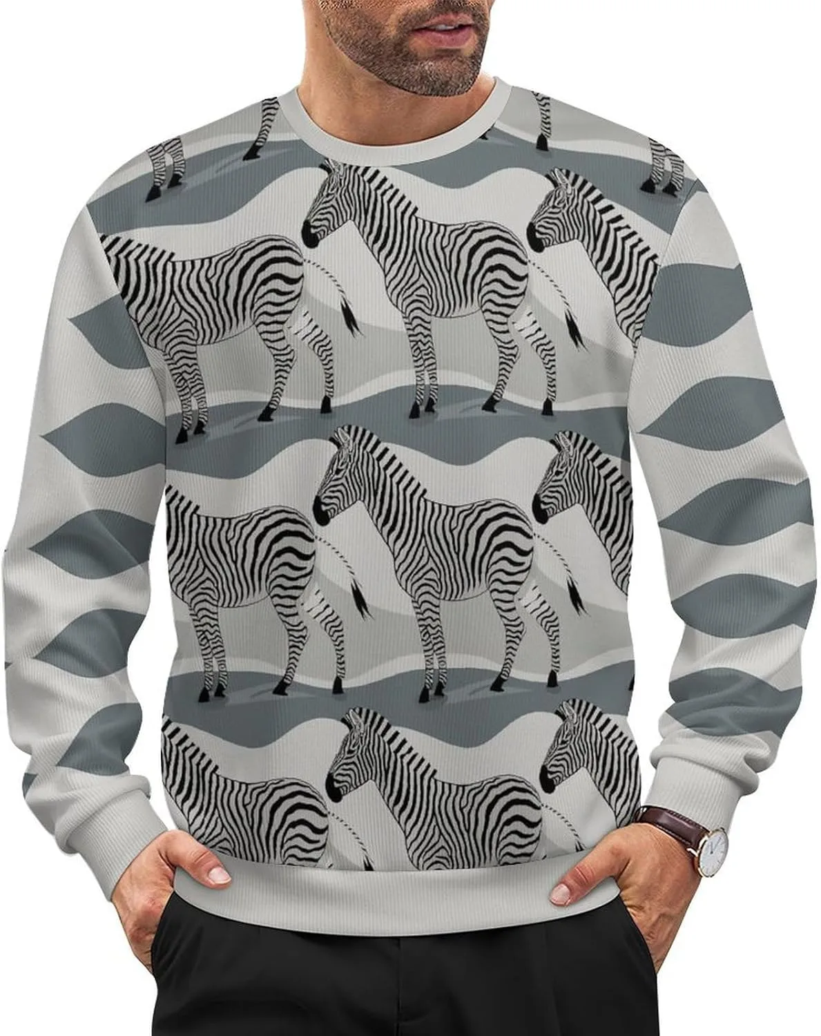 

Свитер для мужчин Animal Print с длинными рукавами HLSDFRES