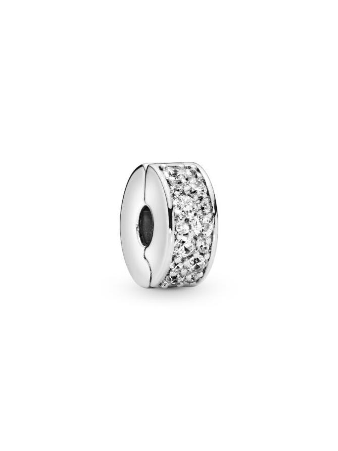 

Шарм Pandora Clear Pavé Clip Charm, стерлинговое серебро