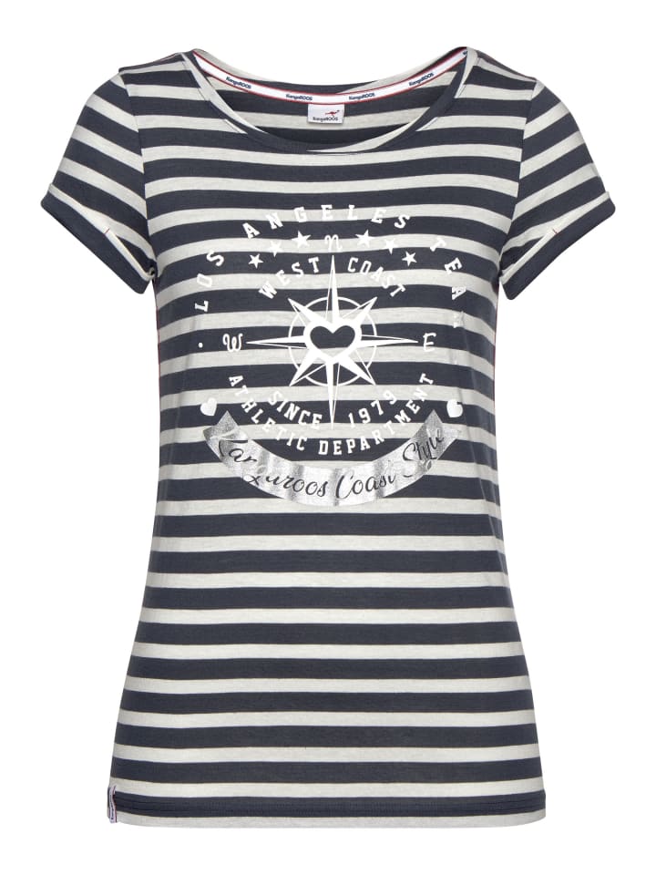 

Рубашка с принтом в темно-синюю и белую полоску Kangaroos