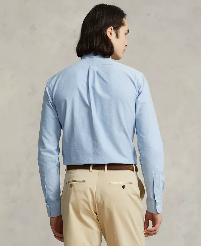 Мужская классическая рубашка Oxford Custom Fit Polo Ralph Lauren, синий — фото 2