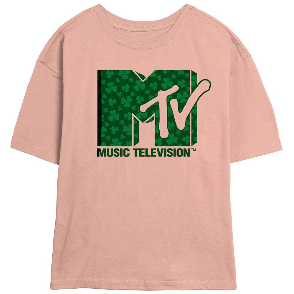 

Детская футболка с принтом логотипа MTV Clover и графическим скиммером Licensed Character, цвет Blush