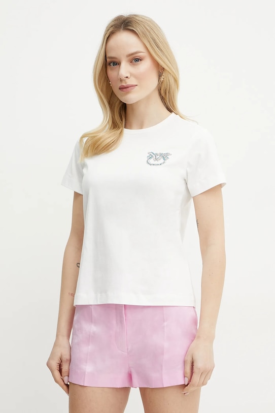 

Хлопковая футболка Pinko, белый