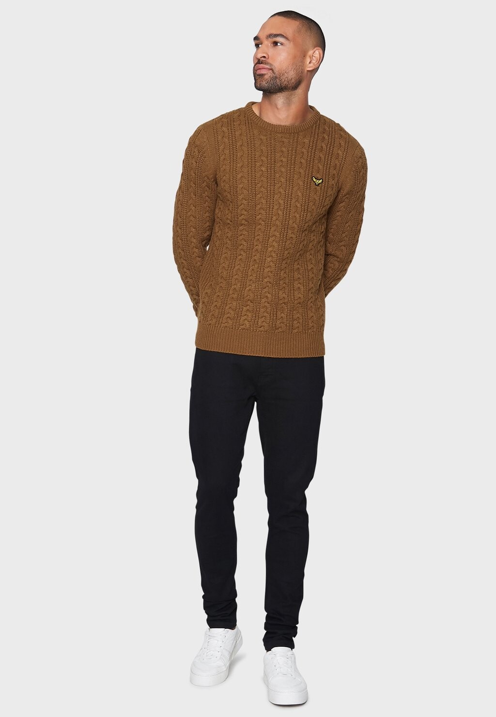 

Вязаный свитер ELY Threadbare, цвет catechu wood