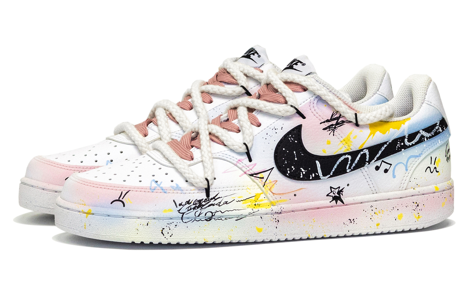 Кроссовки для скейтбординга Court Vision 1 Firework Rhyme low top мужские Nike, белый — фото 4