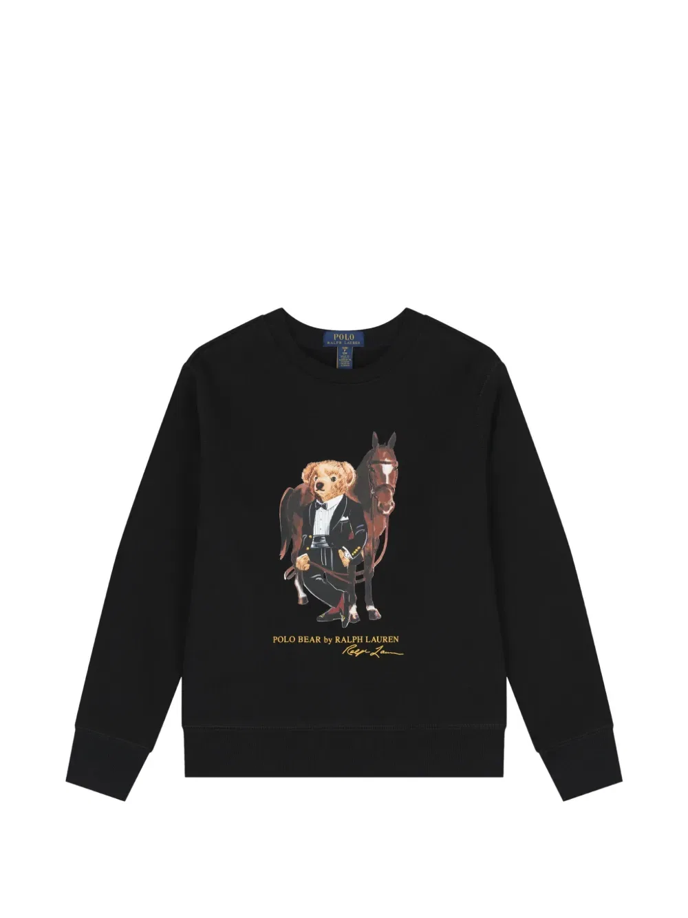 Толстовка с изображением медведя поло Polo Ralph Lauren Kids, черный